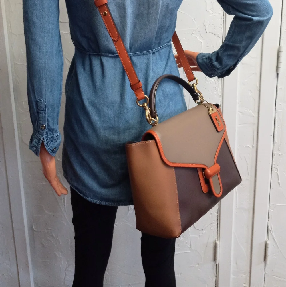 Coach Couriere Carryall Satchel In Colorblock Leather - Picture 6 of 15